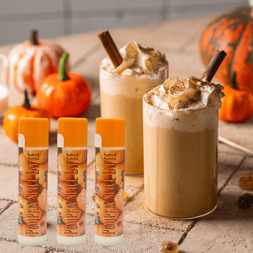 Natural nut free lip balm - Lick 'er Lips Lip BalmPSL Lip Balm pack - Pumpkin Spice Latte Lip Care - 3 Tubes