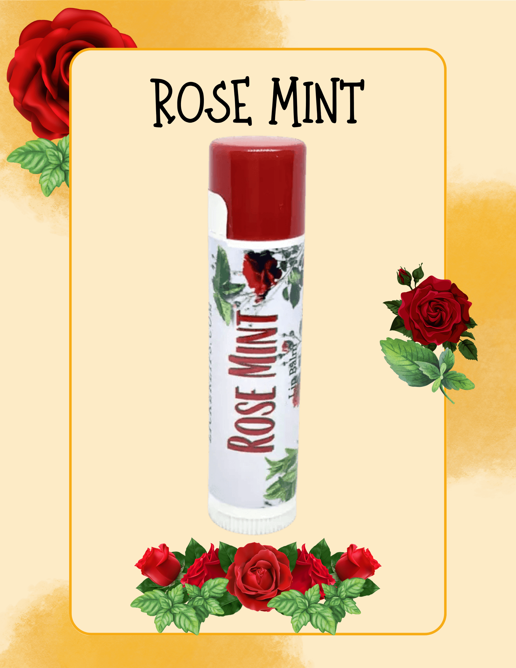 Natural nut free lip balm - Lick 'er Lips Lip BalmRose Mint Lip Balm - All Natural Handmade Lip Care