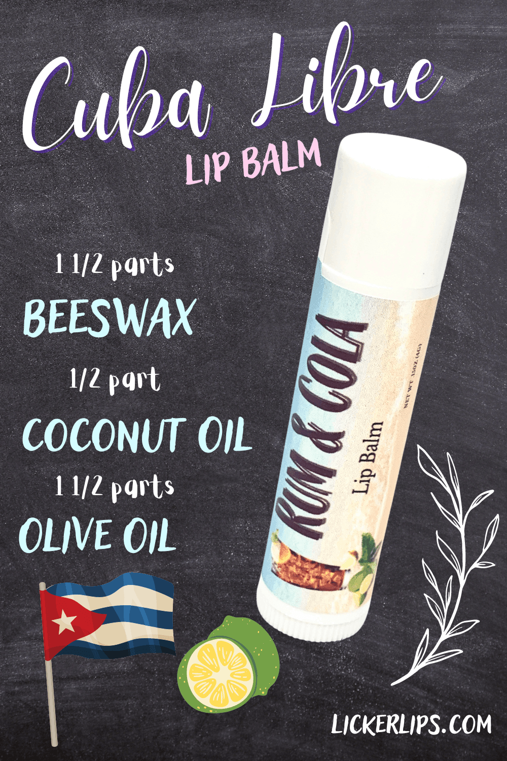 #Natural nut free lip balm# - #Lick 'er Lips Lip Balm#Rum and Cola Lip Balm