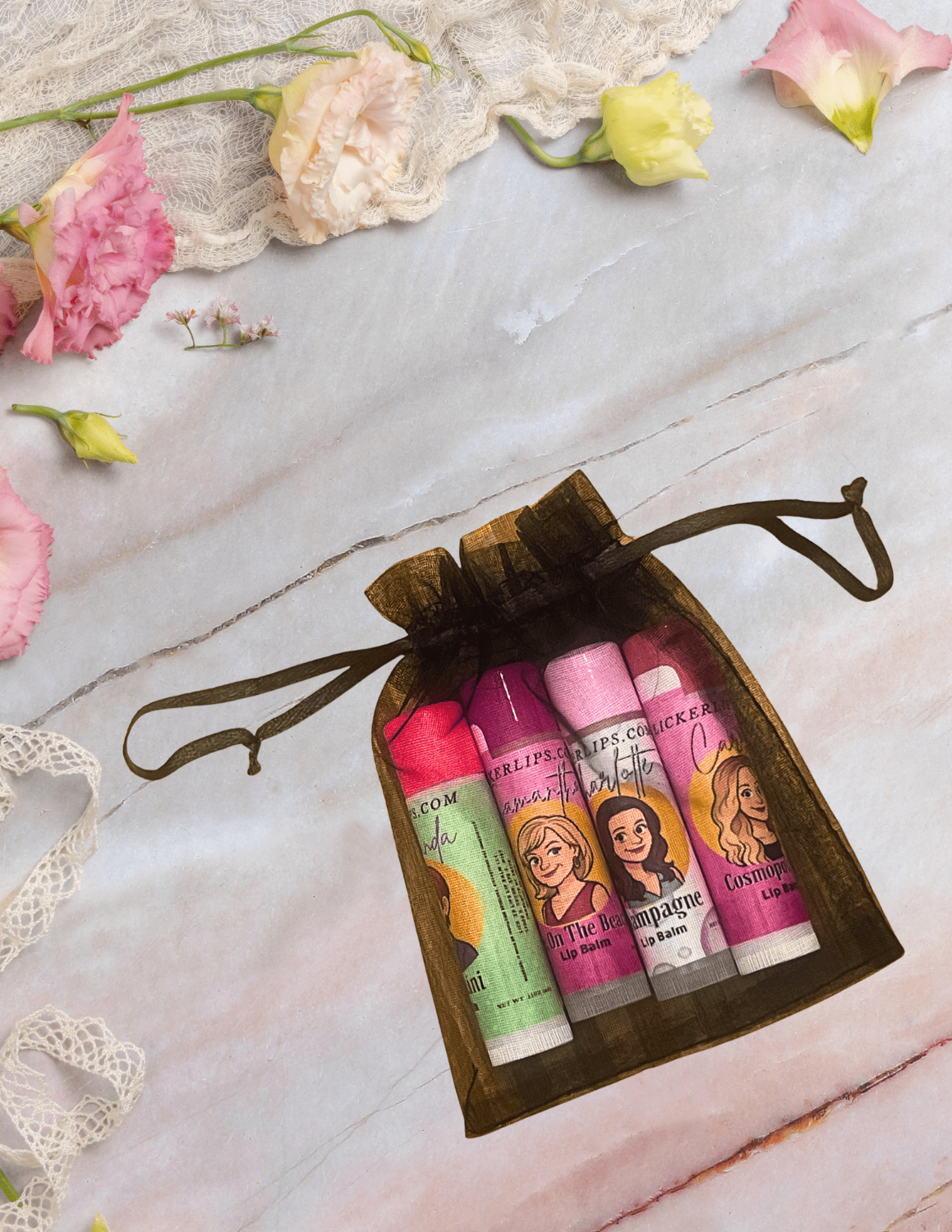 SATC Lip Balm Collection - Cocktail Flavor Lip Care for Fans Of Sex and The City