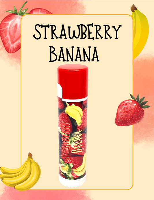 Natural nut free lip balm - Lick 'er Lips Lip BalmStrawberry Banana Lip Balm - Handmade Naturally Sweetened Lip Care
