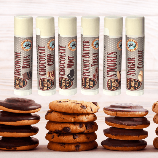 Natural nut free lip balm - Lick 'er Lips Lip BalmTroop Beverly Hills Lip Balm Set – 80s Glam for Your Lips!