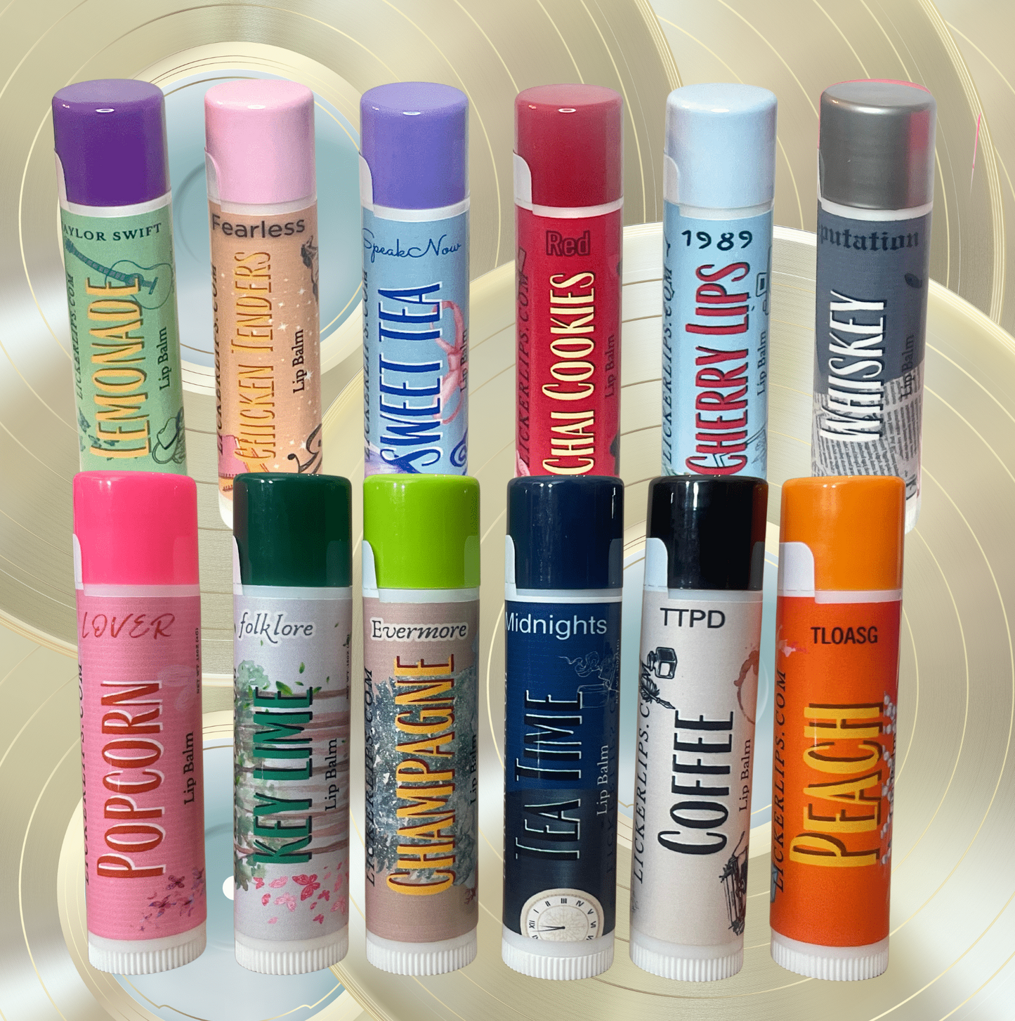 #Lick 'er Lips Lip Balm#TS Eras Tour Lip Balm Set - Unique Flavors Inspired by Her Iconic Albums - Swiftie gifts