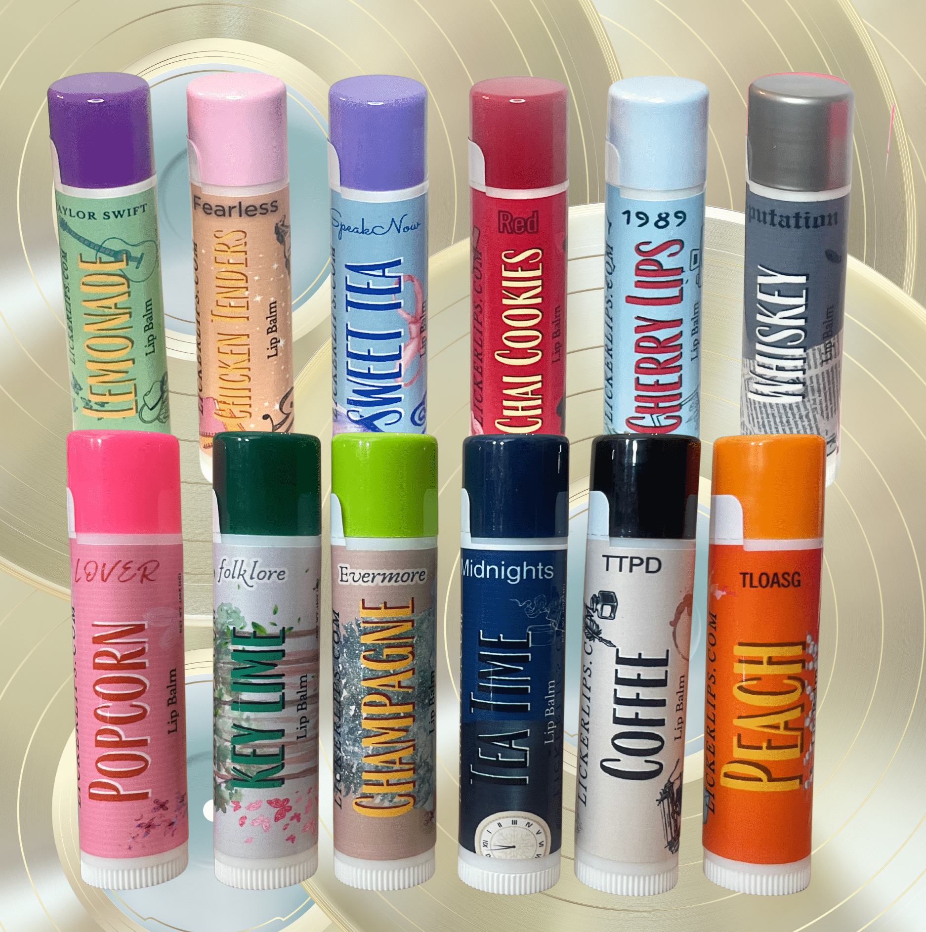 #Lick 'er Lips Lip Balm#TS Eras Tour Lip Balm Set - Unique Flavors Inspired by Her Iconic Albums - Swiftie gifts