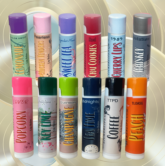 #Lick 'er Lips Lip Balm#TS Eras Tour Lip Balm Set - Unique Flavors Inspired by Her Iconic Albums - Swiftie gifts