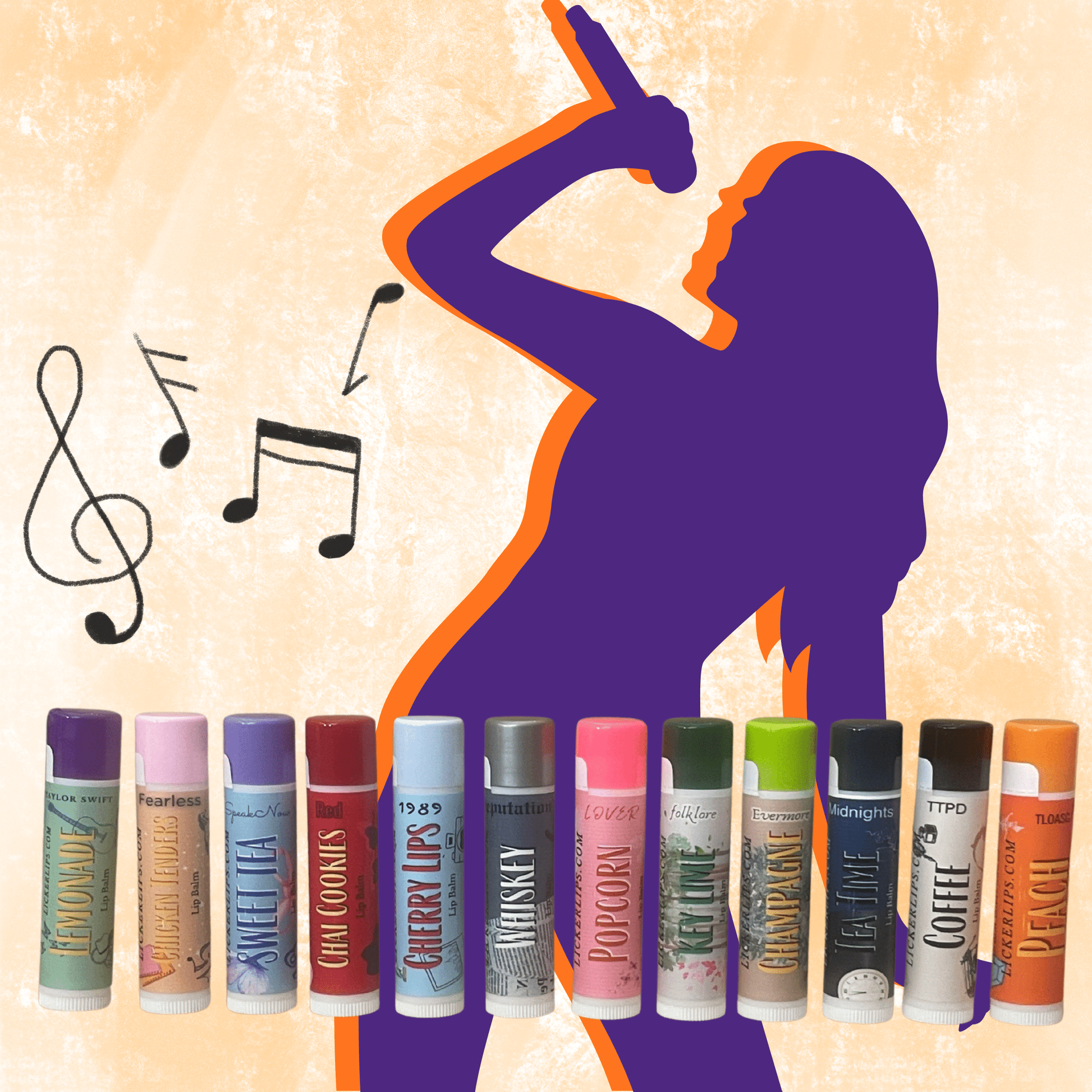 #Lick 'er Lips Lip Balm#TS Eras Tour Lip Balm Set - Unique Flavors Inspired by Her Iconic Albums - Swiftie gifts
