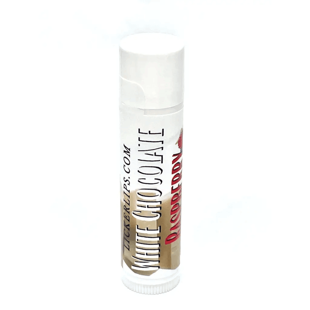 Natural nut free lip balm - Lick 'er Lips Lip BalmWhite Chocolate Raspberry Lip Balm - Handmade Naturally Sweetened Lip Care